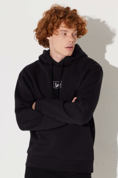 Lee L212302001 Siyah Kapüşonlu Erkek Sweat
