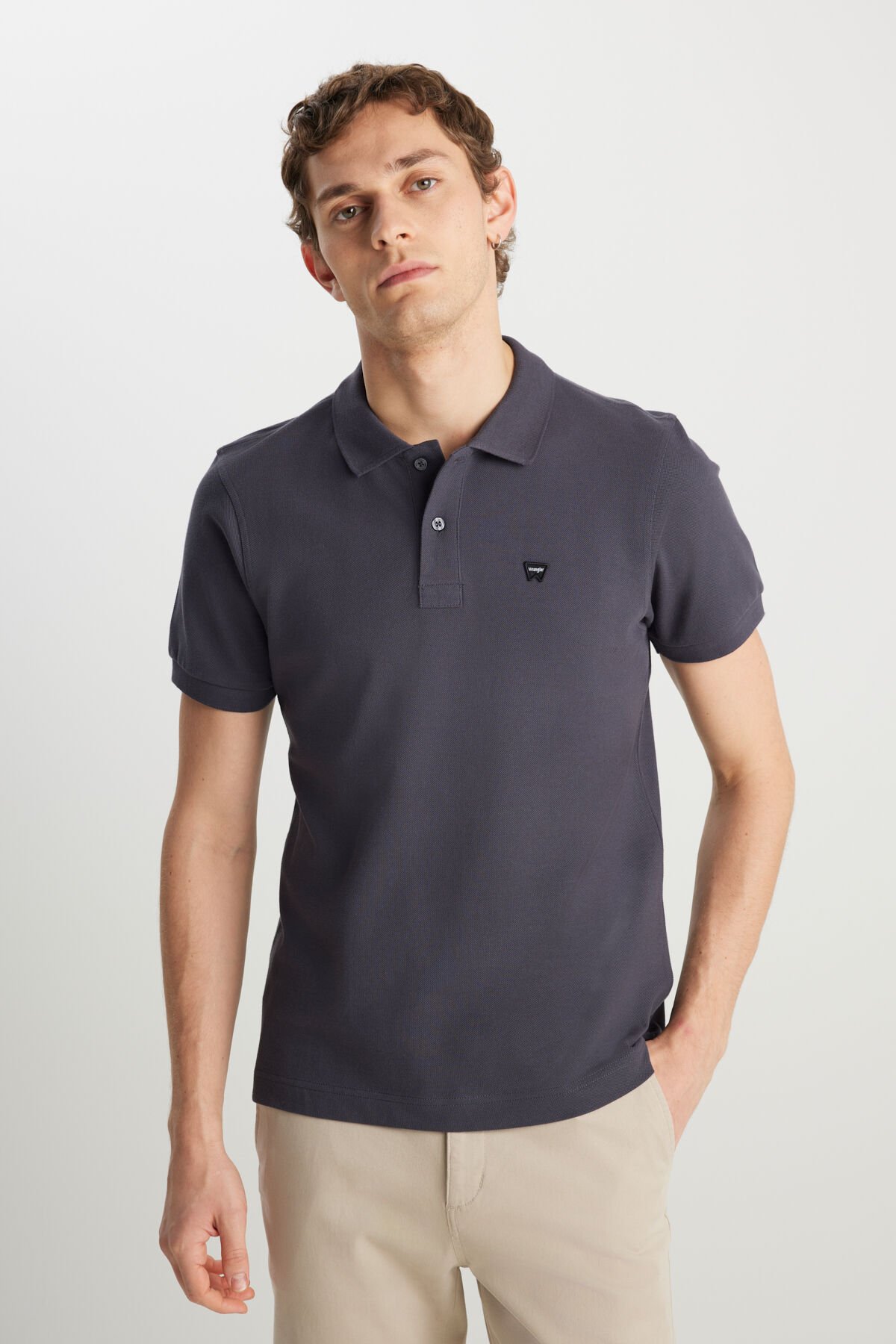 Wrangler MW7D5K4XX2T003 Antrasit Erkek Kırılmaz Polo Yaka T-shirt