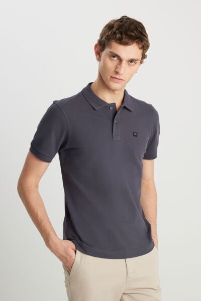 Wrangler MW7D5K4XX2T003 Antrasit Erkek Kırılmaz Polo Yaka T-shirt