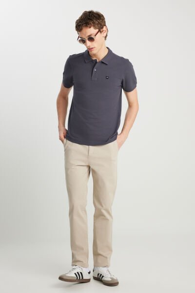 Wrangler MW7D5K4XX2T003 Antrasit Erkek Kırılmaz Polo Yaka T-shirt