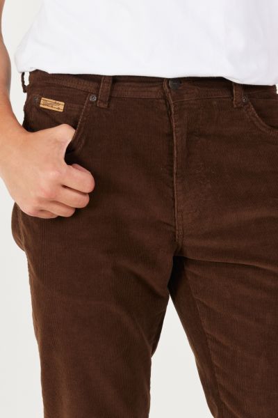 Wrangler W12SEC455 Texas Silim Kahverengi Erkek Normal Bel Normal Paça Kadife Pantalon