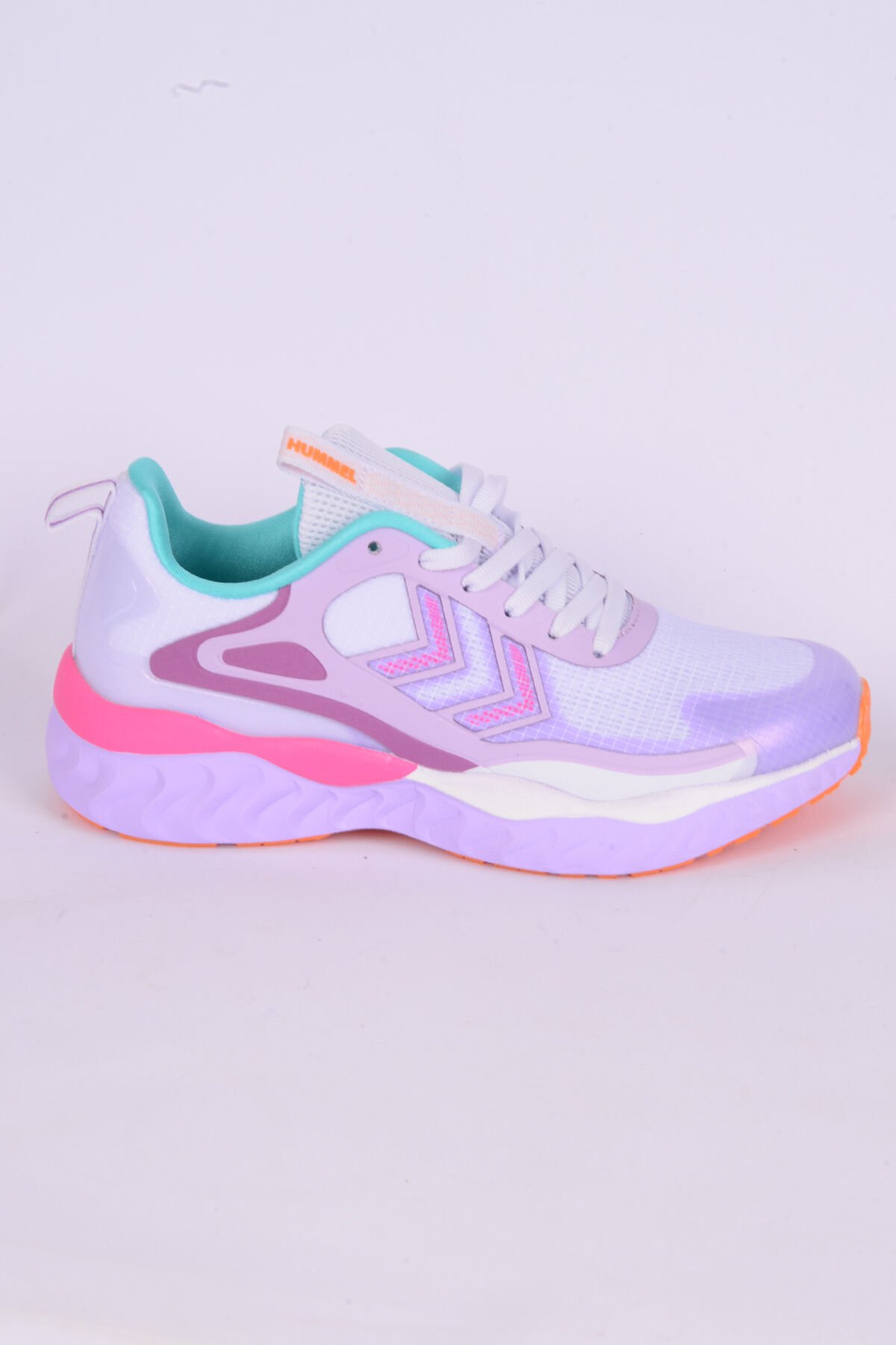 Hummel 900485-9704  Bubblegum Ortopedik Taban Fileli Suni Deri Detaylı Faylon Taban Bağcıklı Yüksek Taban Hafif Esnek Beyaz-MorGünlük Unisex Spor Ayakkabı