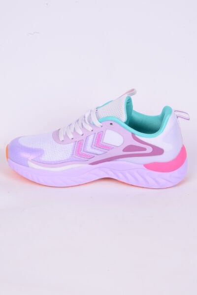Hummel 900485-9704  Bubblegum Ortopedik Taban Fileli Suni Deri Detaylı Faylon Taban Bağcıklı Yüksek Taban Hafif Esnek Beyaz-MorGünlük Unisex Spor Ayakkabı