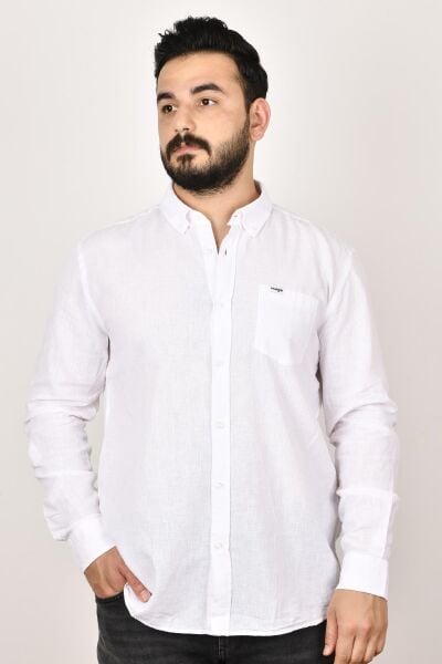 Wrangler W211841100 Erkek Beyaz Uzun Kollu Gömlek