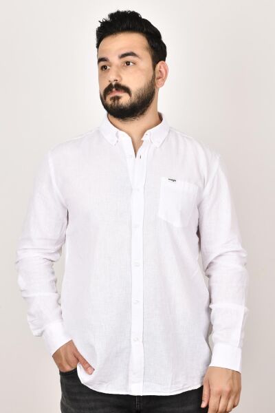 Wrangler W211841100 Erkek Beyaz Uzun Kollu Gömlek