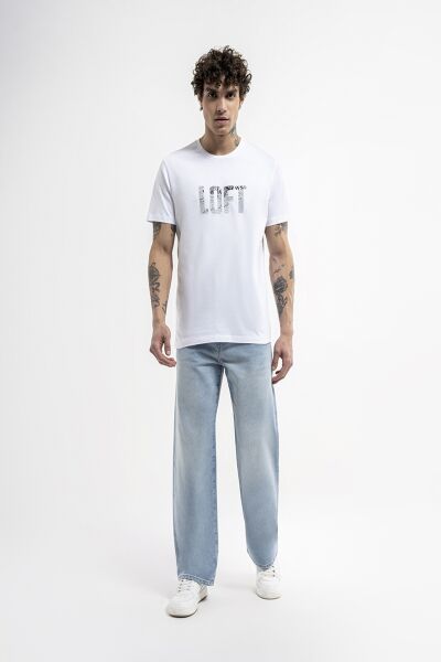 Loft 2035332 Beyaz Erkek Regular Fit Bisiklet Yaka Normal Kesim Loft Baskılı %100 Pamuk Tşört