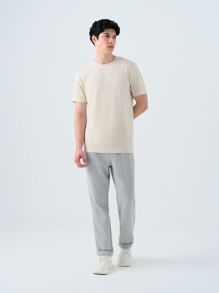 Loft 2038850 Taş Erkek Regular Fit Bisiklet Yaka T-shirt