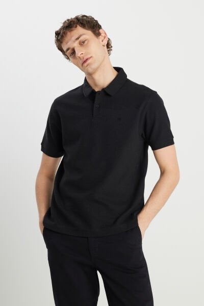 Wrangler W2510720001 Siyah Erkek Polo Yaka T-shirt