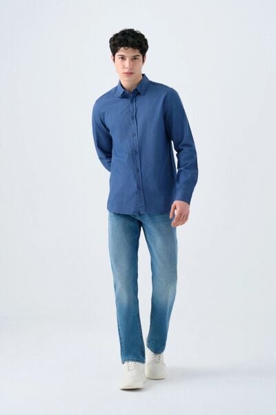 Loft LF2037015 Mavi Erkek Terrybrown Slim Fit Nefes Alan Esnek Rahat Kot Pantolon