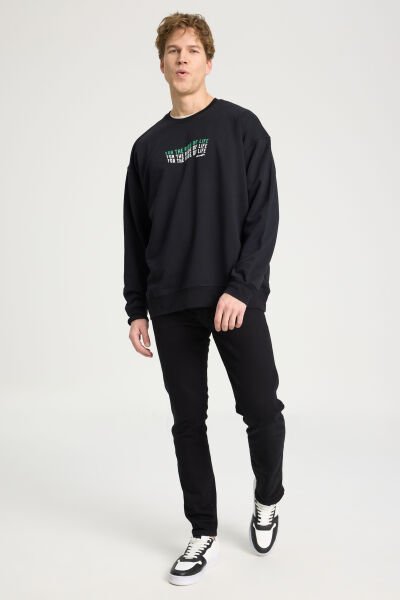 Wrangler W18S034AE Larston Silim Siyah Erkek Silim Tapared Kot Pantalon