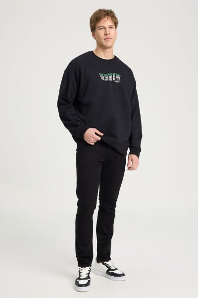 Wrangler W18S034AE Larston Silim Siyah Erkek Silim Tapared Kot Pantalon