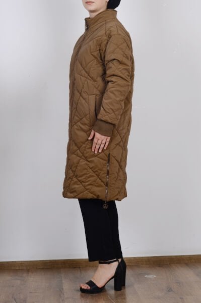 Armine 24KT726 Taba Kadın Astarlı Kapitone Mont