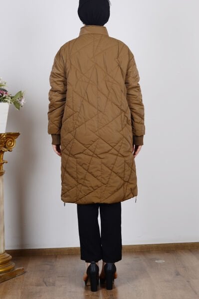 Armine 24KT726 Taba Kadın Astarlı Kapitone Mont