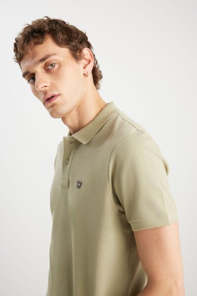 Wrangler MW7D5K4XX2T37Y Yeşil Erkek Kırılmaz Polo Yaka T-shirt