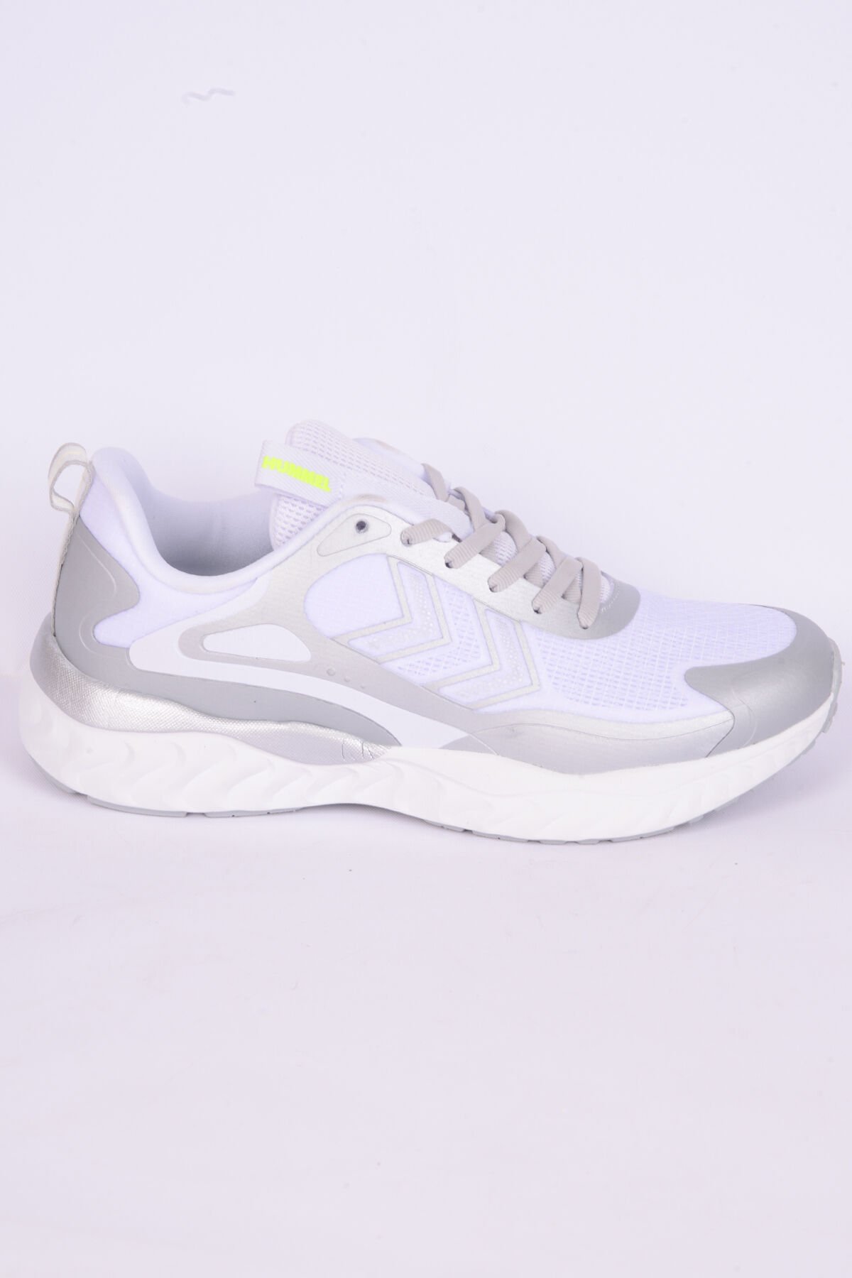 Hummel 900485-9001  Bubblegum Ortopedik Taban Fileli Suni Deri Detaylı Faylon Taban Bağcıklı Yüksek Taban Hafif Esnek Beyaz-Gri Günlük Unisex Spor Ayakkabı