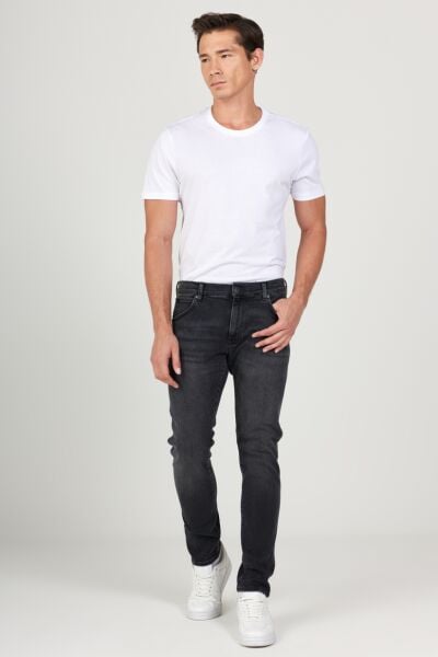 Wrangler W18S02958 Larston Füme Erkek Silim Tapared Kot Pantalon