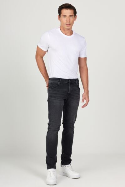 Wrangler W18S02958 Larston Füme Erkek Silim Tapared Kot Pantalon