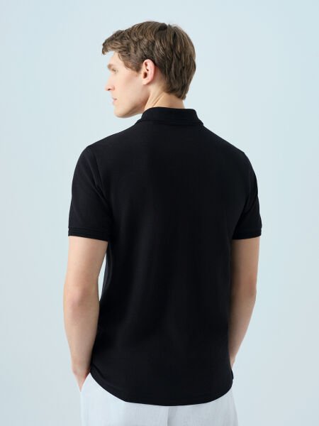 Loft 2035136 Siyah  Erkek %100 Pamuk Polo Yaka T-shirt