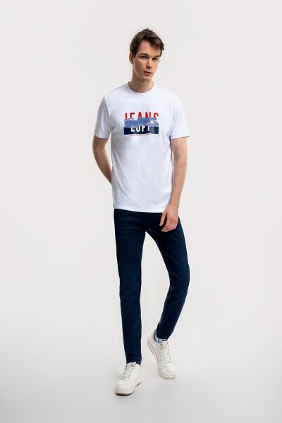 Loft 2036325 Beyaz Erkek Regular Fit Bisiklet Yaka Normal Kesim Loft Baskılı %100 Pamuk Tşört