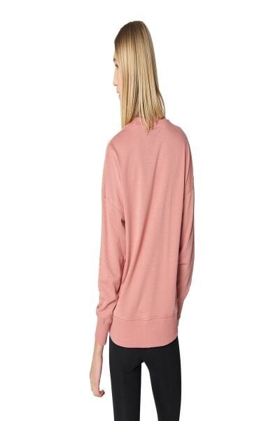 Hummel 921655-9859 Pudra Önü Yazılı Bisiklet Yaka Kadın Sweat