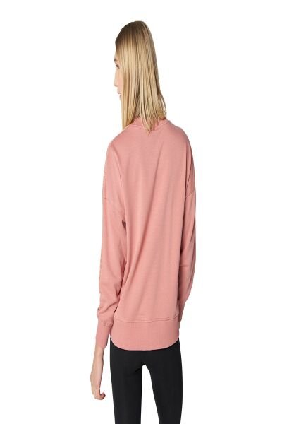 Hummel 921655-9859 Pudra Önü Yazılı Bisiklet Yaka Kadın Sweat