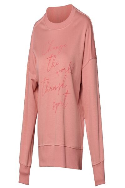 Hummel 921655-9859 Pudra Önü Yazılı Bisiklet Yaka Kadın Sweat