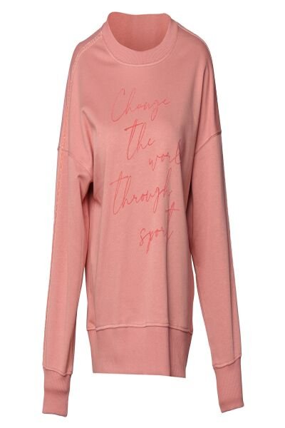 Hummel 921655-9859 Pudra Önü Yazılı Bisiklet Yaka Kadın Sweat