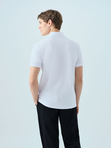 Loft 2035136 Beyaz Erkek %100 Pamuk Polo Yaka T-shirt