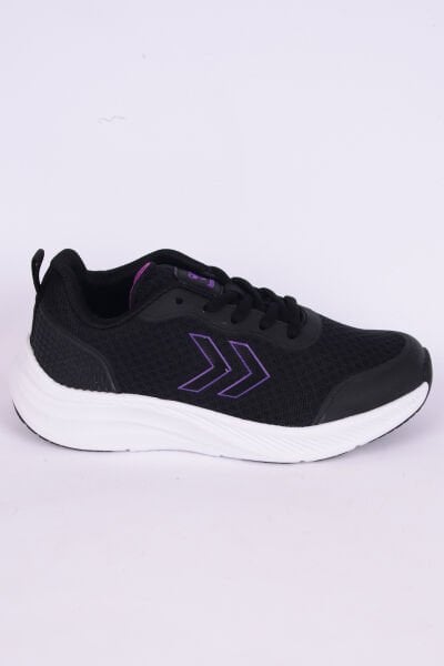 Hummel 900487-1037 Lia Fileli Şevron Detay Rahat Taban Esnek Faylon Taban Siyah-Mor Günlük Kadın Spor Ayakkabı