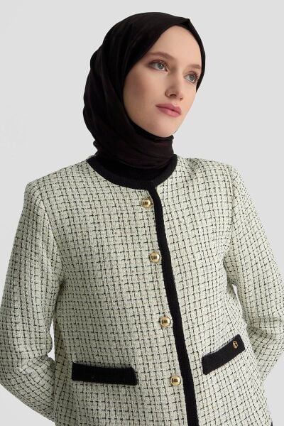 Armine 25KT630 Ekru Kadın Tüvit Ceketli Takım
