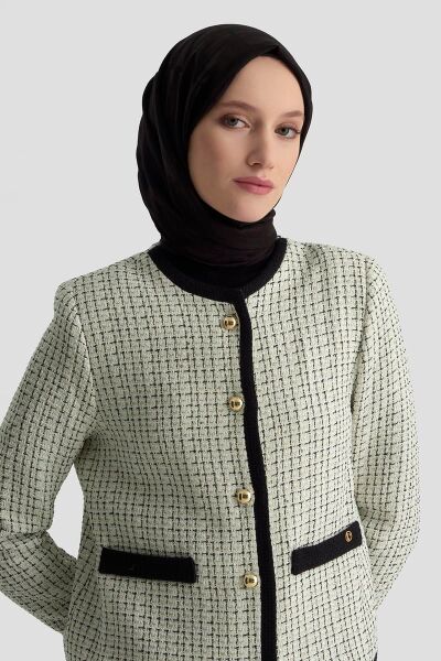 Armine 25KT630 Ekru Kadın Tüvit Ceketli Takım