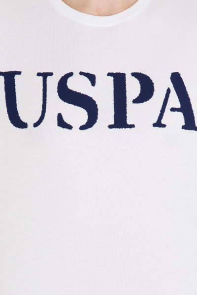 U.S Polo 1571124 Beyaz Baskılı Bisiklet Yaka Erkek T-shirt