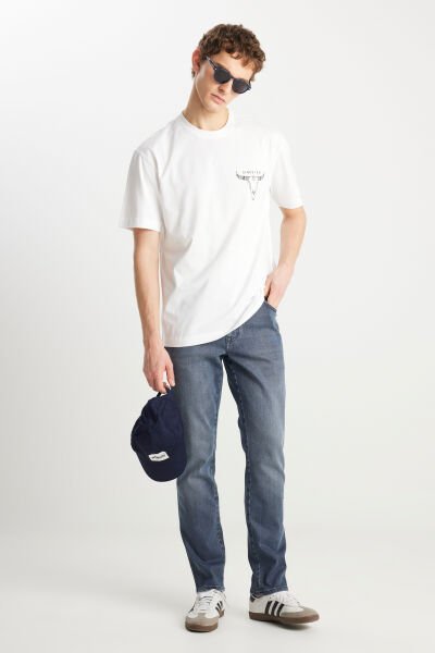 Wrangler FRNK00011032 Açık Gri Frank Relaxed Fit Geniş Kesim %100 Pamuk Jean Denim Pantolon