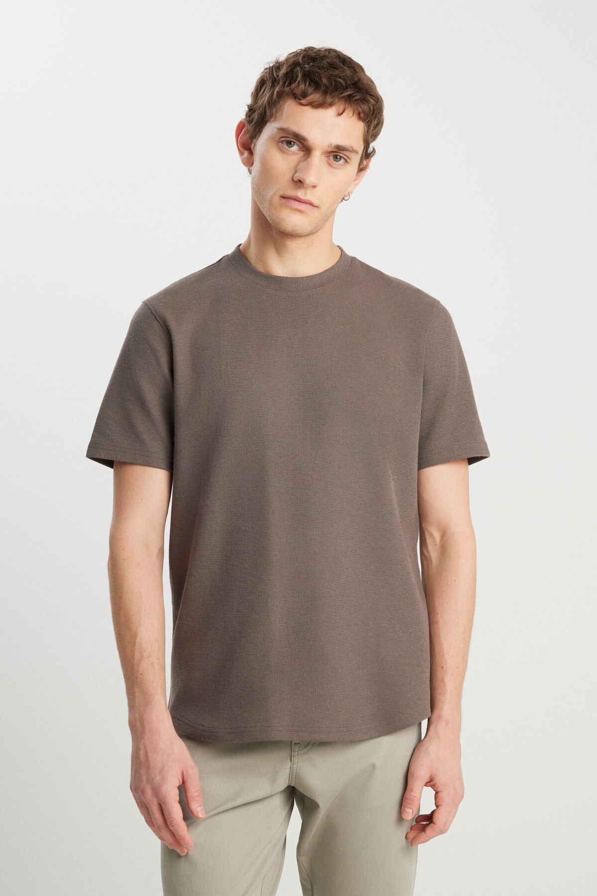 Wrangler W2510718801 Haki Erkek Regular Fit Bisiklet Yaka T-shirt