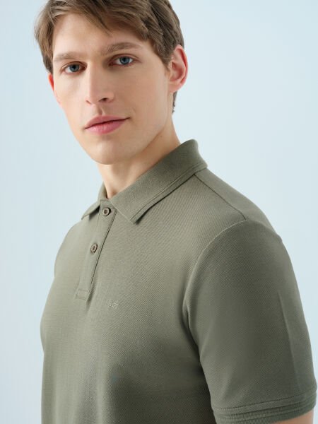 Loft 2035136 Haki Erkek %100 Pamuk Polo Yaka T-shirt