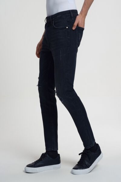 Loft 2034663 Siyah Erkek Justin Skinny Fit Yırtık Detaylı Kot Pantolon