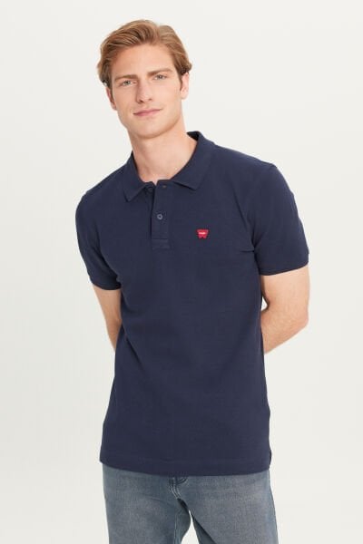 Wrangler MW7D5K4XX2T410 Lacivert Erkek Kırılmaz Polo Yaka T-shirt