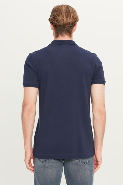 Wrangler MW7D5K4XX2T410 Lacivert Erkek Kırılmaz Polo Yaka T-shirt