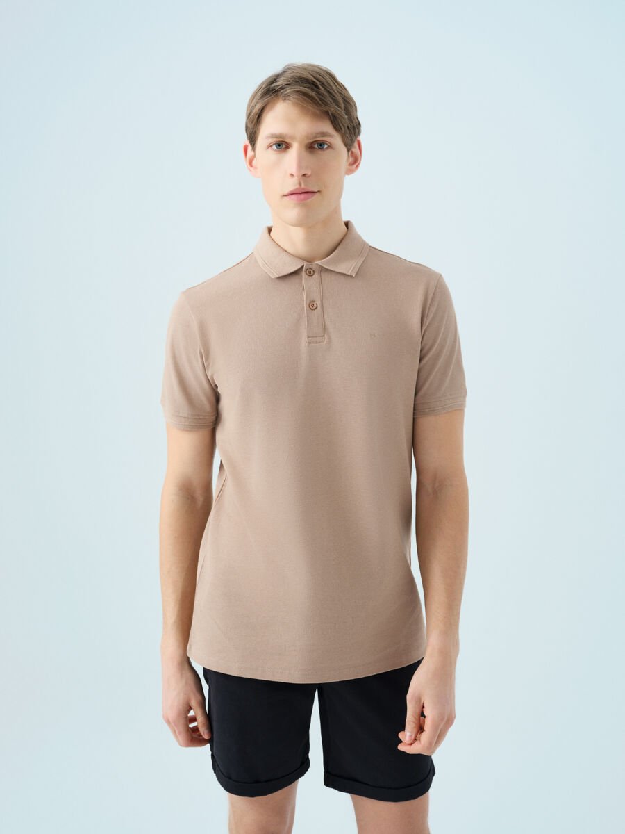 Loft 2035136 Bej Erkek %100 Pamuk Polo Yaka T-shirt