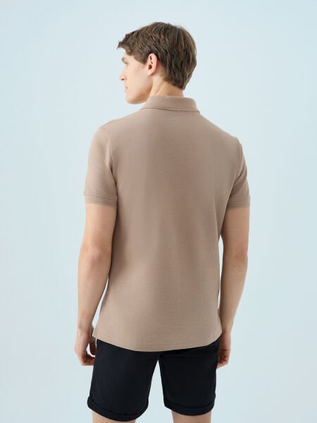 Loft 2035136 Bej Erkek %100 Pamuk Polo Yaka T-shirt