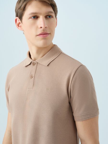 Loft 2035136 Bej Erkek %100 Pamuk Polo Yaka T-shirt