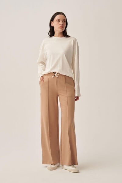 Allday BOB73028AL0 Vizon Kadın Yumuşak Dokulu Bol Paça Eşofman Altı