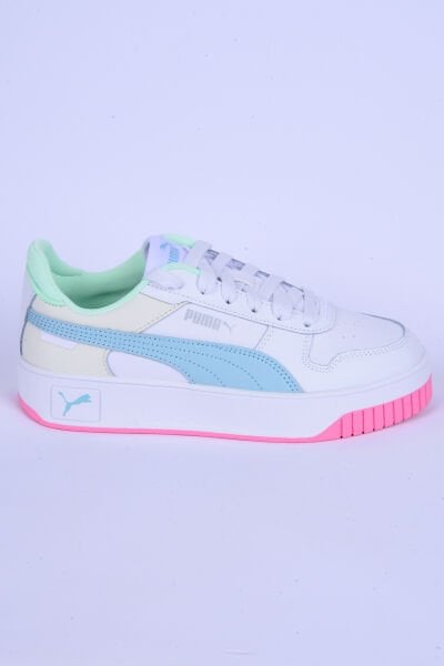 Puma 389390-21 Carina Street Deri Ortopedik Taban Kadın Günlük Beyaz-Turkuaz Spor Ayakkabı