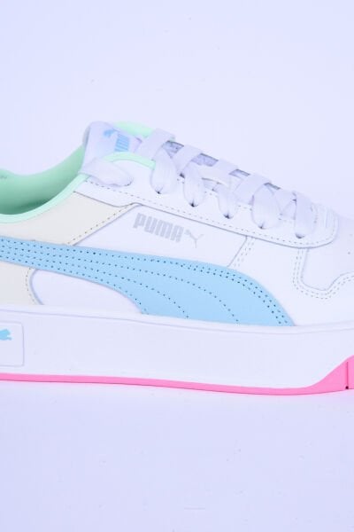 Puma 389390-21 Carina Street Deri Ortopedik Taban Kadın Günlük Beyaz-Turkuaz Spor Ayakkabı