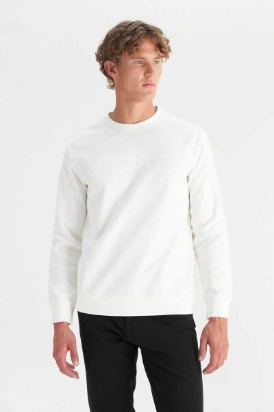 Wrangler W2520534100 Beyaz Erkek Baskılı Regular Fit Bisiklet Yaka Sweatshirt