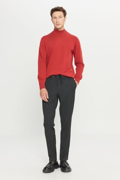 Altınyıldız ACE001261481 Antrasit Erkek Slim Fit Dar Kesim Beli Bağlamalı Yan Cepli Casual Esnek Pantolon