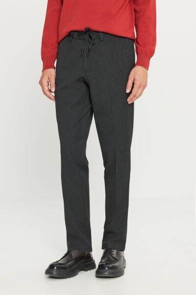 Altınyıldız ACE001261481 Antrasit Erkek Slim Fit Dar Kesim Beli Bağlamalı Yan Cepli Casual Esnek Pantolon