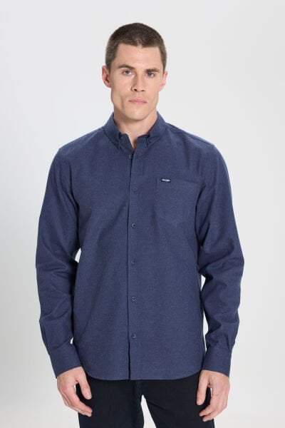 Wrangler W242430410 Lacivert Erkek Uzun Kollu Kalın Gömlek