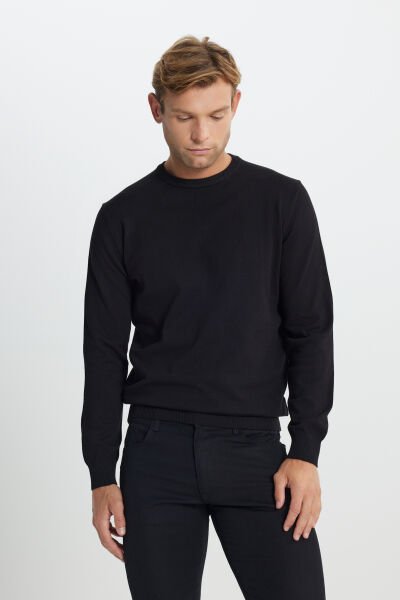 Altınyıldız ACE492510013 Siyah Erkek Bisiklet Yaka Triko Kazak