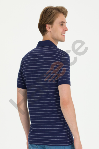 U.S Polo 1573730 Lacivert Polo Yaka Çizgili  Erkek T-Shirt